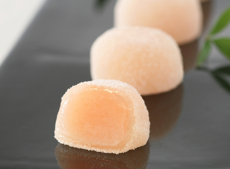 white peach mochi rice cake