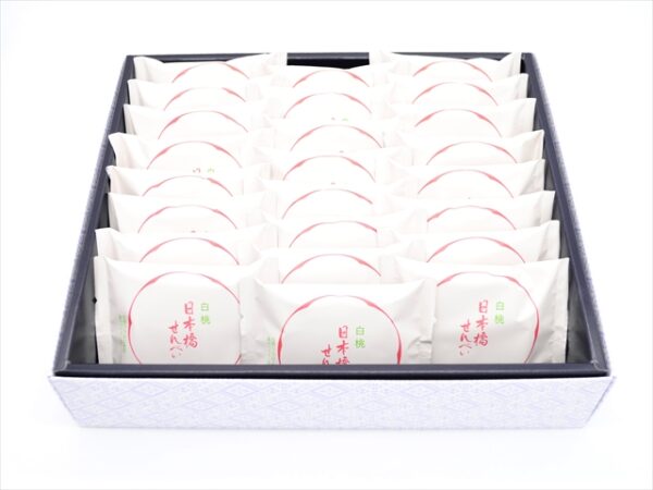 white peach senbei 24 pieces box