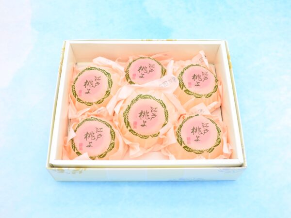 white peach sherbet 6 pieces box