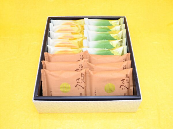 SENBEI ASSORTMENT 16PIECES BOX CHESTNUT, VANILLA AND MATCHA