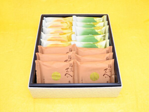 SENBEI ASSORTMENT 16PIECES BOX CHESTNUT, VANILLA AND MATCHA