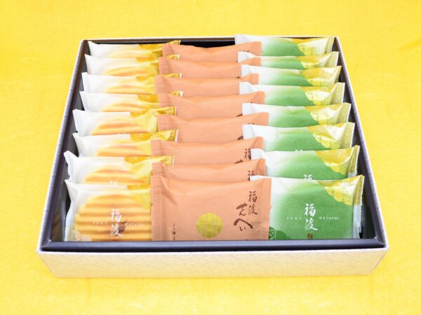 SENBEI ASSORTMENT 24PIECES BOX CHESTNUT, VANILLA AND MATCHA